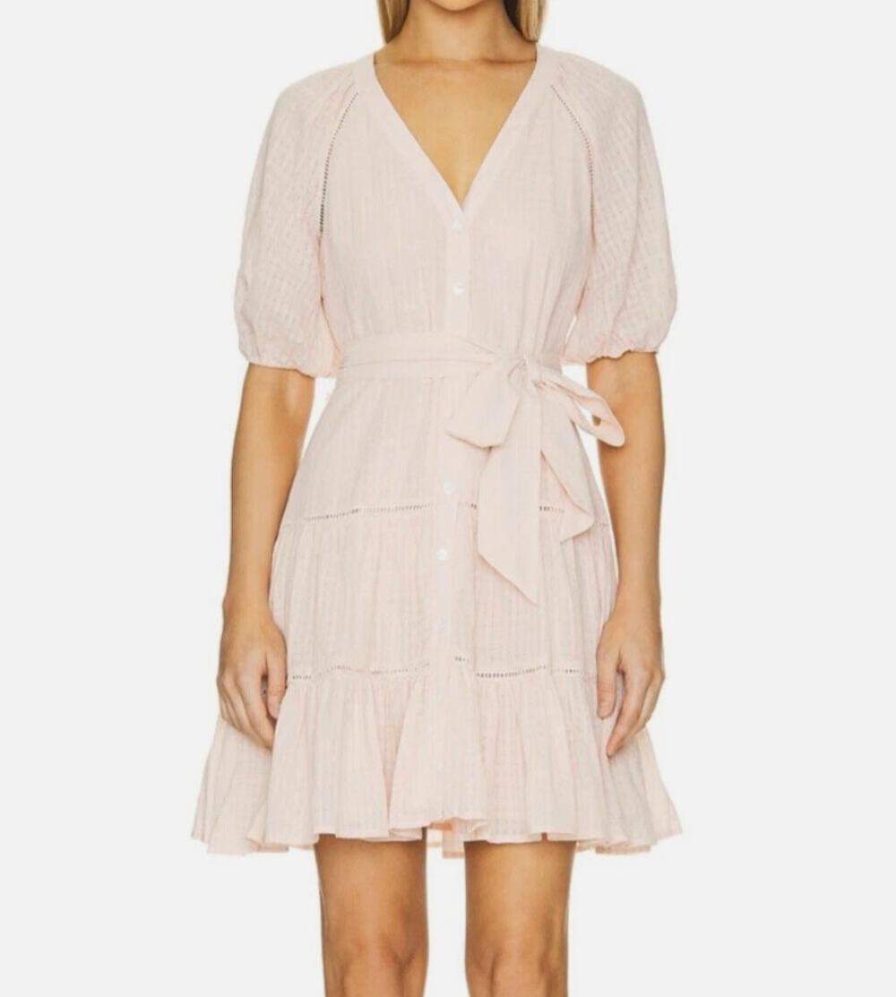 Veronica Beard Dewey Tiered Puff Sleeve Tie Dress Size 12